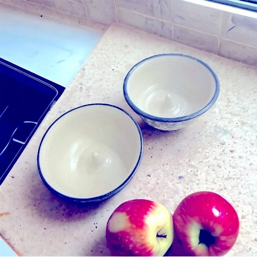 Artisan Ceramic Apple Baking Dish - a Pair signed by Artist